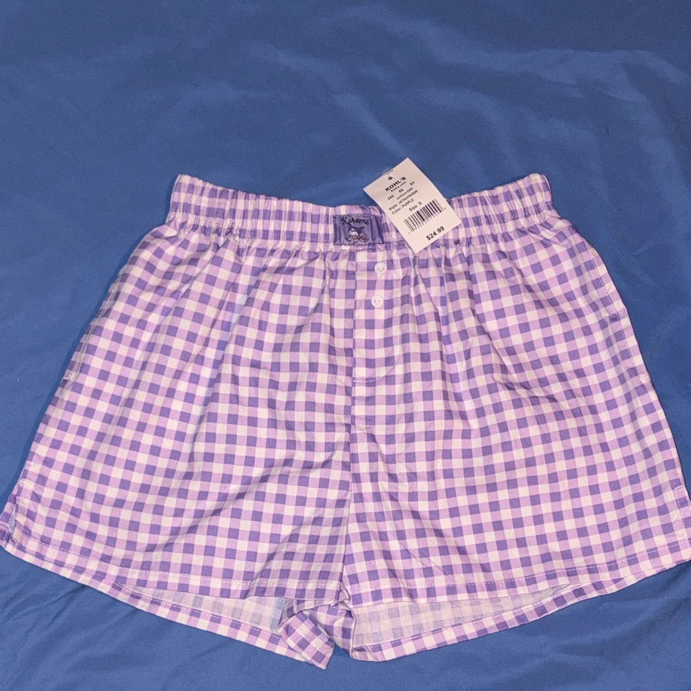 Kukomi Purple Checkered Women's Shorts